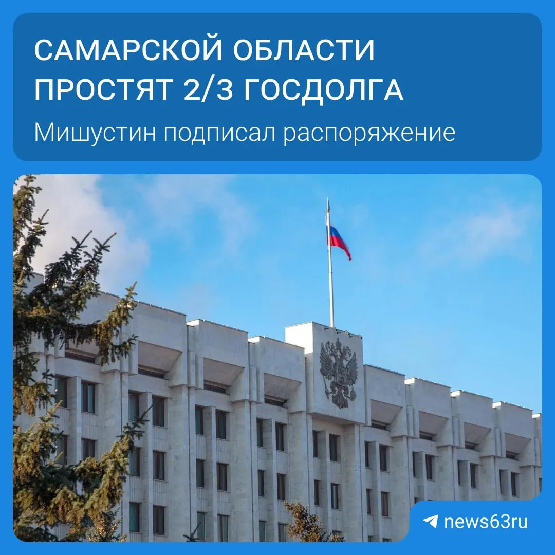 Правительство распорядилось списать долги Самарской области в размере 20,8 млрд рублей. Всего списания коснулись 21 региона — более 114 млрд рублей в расчёте на пять лет. Освободившиеся средства направят на дороги, социальные программы и инфраструктуру.