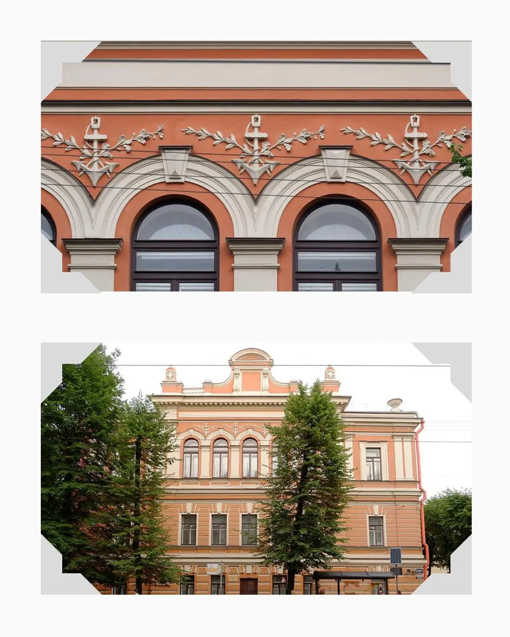 Трёхэтажное здание в неоренессансном стиле на границе Юсуповского сада и Садовой улицы — бывшая штаб‑квартира Общества спасения на водах. От штаб‑квартиры дореволюционной организации до современных спортивных и социальных учреждений.