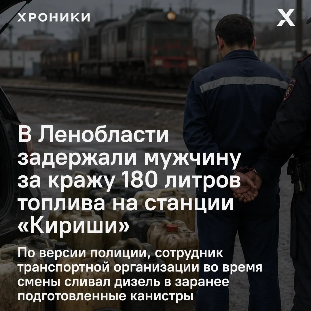 39-летнего сотрудника подозревают в том, что он во время смены слил 180 литров топлива в канистры; возбуждено уголовное дело, он находится под подпиской о невыезде.