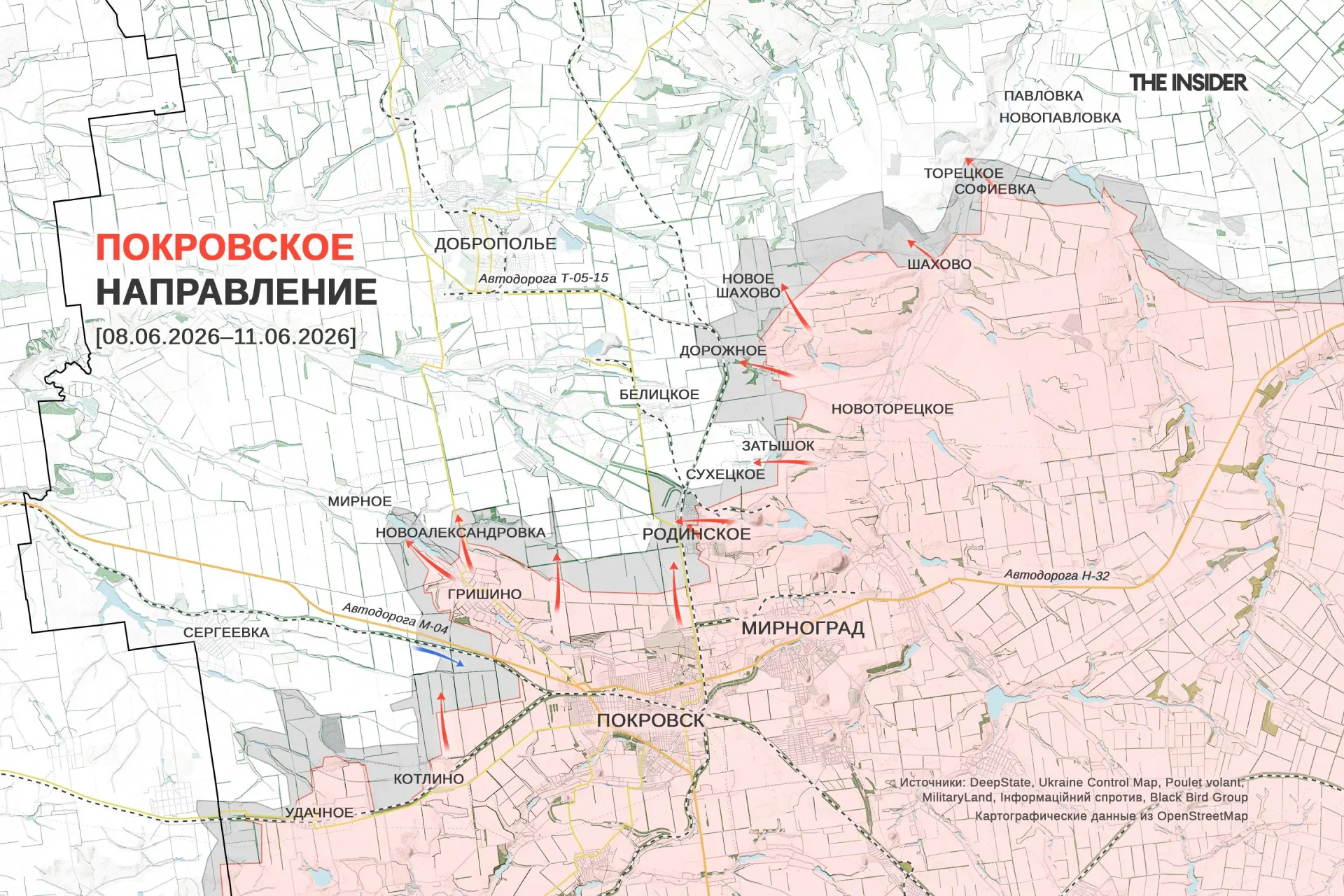 Краткий обзор оперативной обстановки: локальные продвижения на нескольких направлениях, контратаки, серии ударов по мостам и угрозы для экспорта продовольствия; зафиксированы повреждения корабля и вопросы с боеприпасами для ПВО.