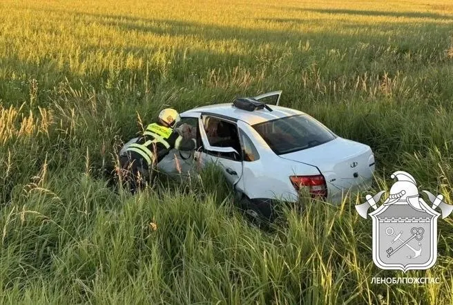 На дороге в Никольском «Гранта» после бокового удара съехала в кювет; одного пассажира освободили спасатели и госпитализировали, ещё двое получили травмы, но остались на месте.