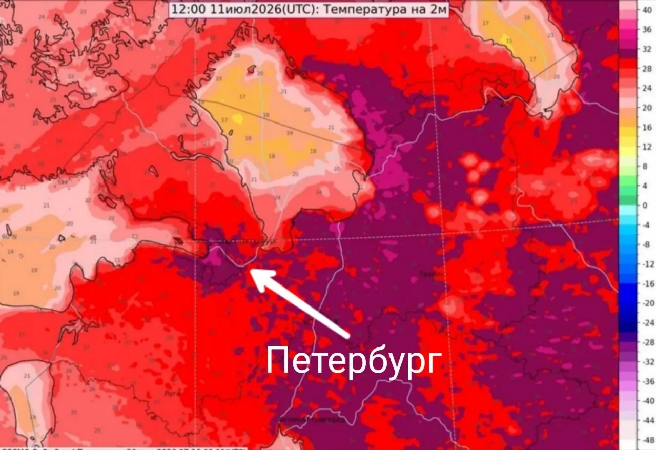11 июля с 6:00 до 21:00 в Петербурге объявлен «желтый» уровень опасности из‑за гроз. Днём возможна жара до +30°C; утренняя температура воды в Неве и восточной части Финского залива достигает +18–20°C и будет расти в выходные.