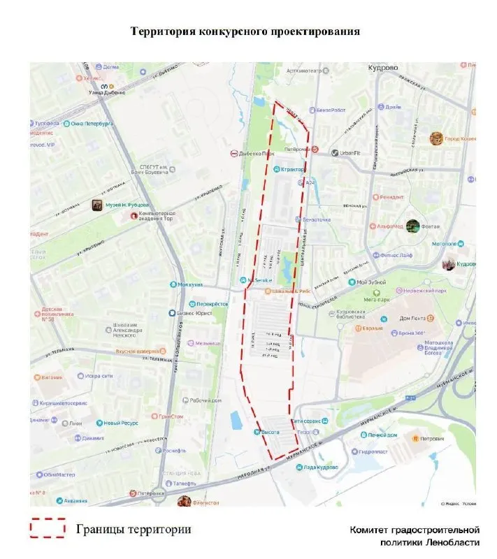 В Кудрово планируют построить высотный общественно-деловой комплекс вдоль Мурманского шоссе, с транспортно-пересадочным узлом и двухэтапным архитектурным конкурсом.