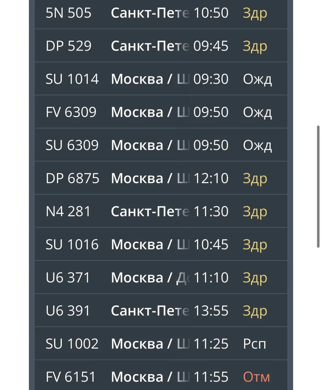 Аэропорт Храброво снова сталкивается с массовыми задержками: задержаны 27 рейсов, направления охватывают Москву, Санкт-Петербург и другие города.