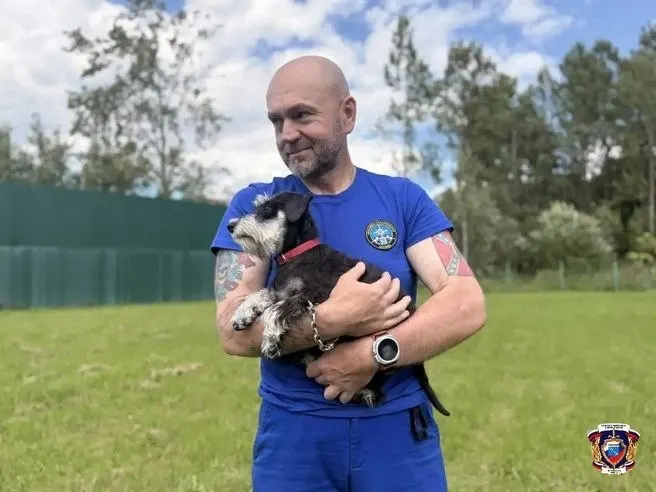Маленький цвергшнауцер по кличке Гайка начал службу в аварийно-спасательной службе региона. Он проходит обучение и уже помогает начинать работу по поиску и спасению.