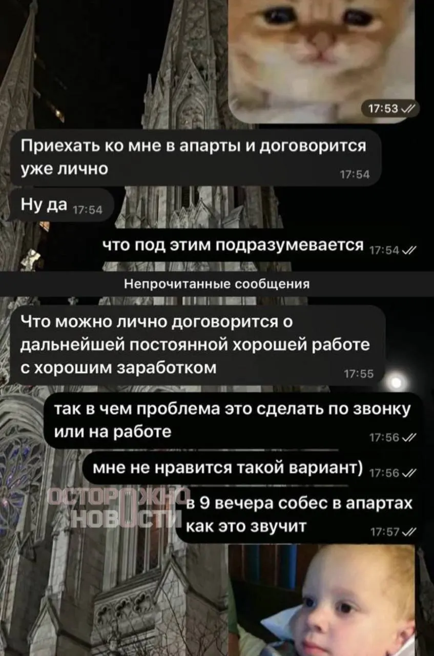 20-летняя соискательница рассказала о пытках и угрозах со стороны менеджера, который предлагал прийти к нему домой и фотографироваться в нижнем белье. Инцидент вызывает социальный резонанс, официальные комментарии отсутствуют.